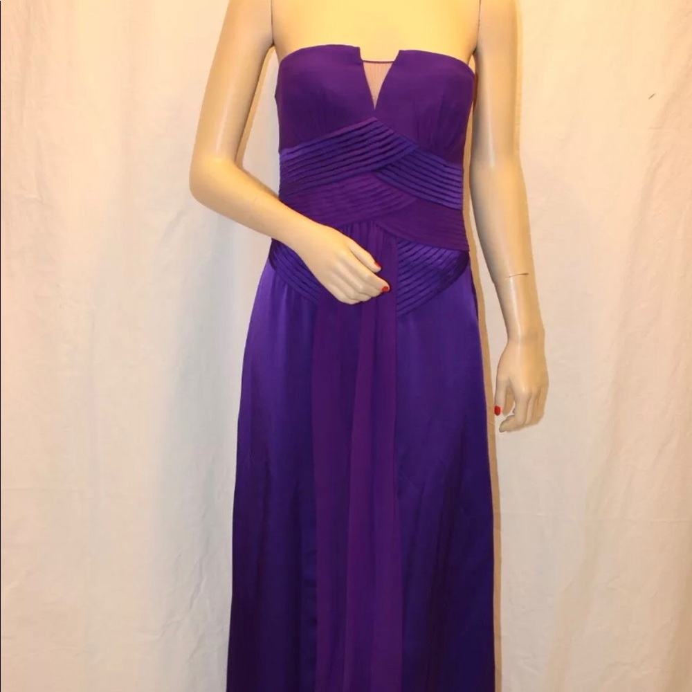Bcbg maxazria persian blue pleated gown
